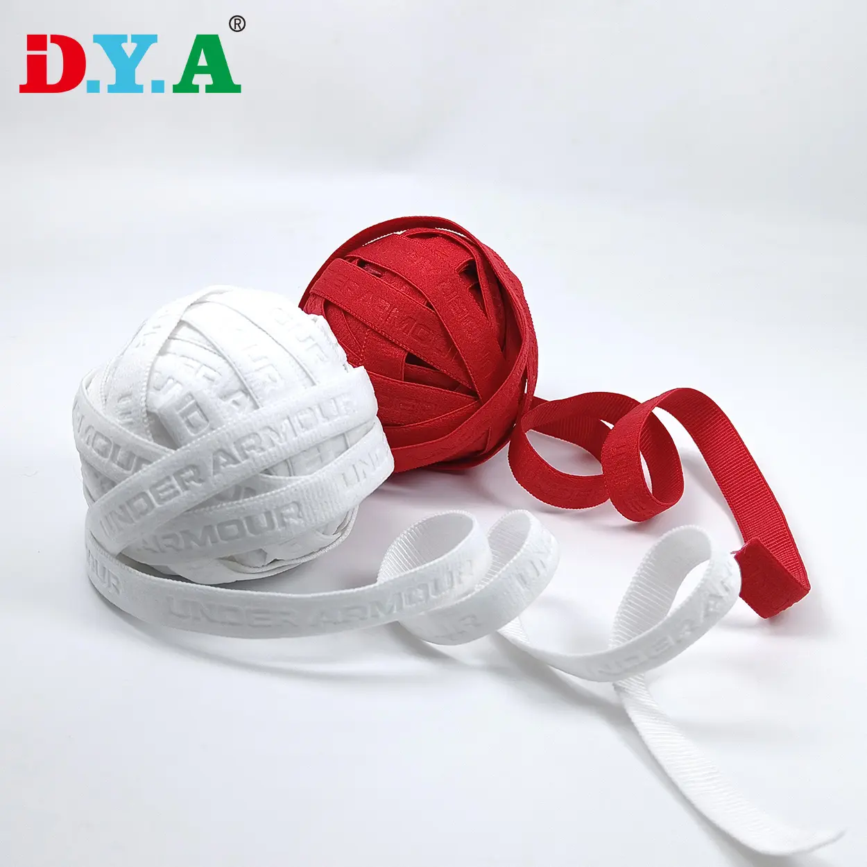Pita nilon elastis cetak timbul Logo 3D 10mm warna kustom pita leher belakang untuk Baju