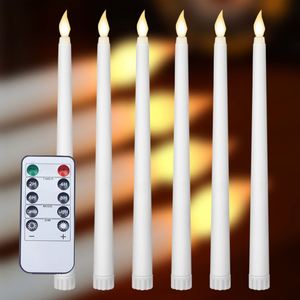 Bougie conique sans flamme 3D à LED scintillante en plastique, fonctionnant sur piles avec télécommande, pour la décoration de mariage, de maison et de cheminée - Product Image 4