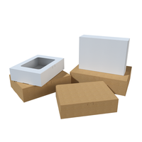Boîte d'emballage en carton kraft pour la vente en gros de burgers, donuts, macarons, sushis, cupcakes, gâteaux, pour le déjeuner rapide et la vente à emporter
