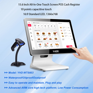 Sistema POS Todo en Uno con Pantalla Principal de 15.6 Pulgadas, Garantía de Dos Años, Antiarañazos, Certificación CE, FCC y ROHS, Pantalla Táctil Multitáctil de 10 Puntos, <span class=keywords><strong>Caja</strong></span> <span class=keywords><strong>Registradora</strong></span> POS - Product Image 2