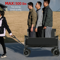 Chariot de camping pliable multifonctionnel avec siège pour 2 adultes, capacité de charge de 500 lb, chariot-lit robuste