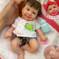 Poupée Reborn en Silicone Intégral de 12 pouces, Adorable, Réaliste, Nouveau-né Éveillé, Lavable, avec Détails de Veines et Toucher Doux, Poupée de Jeu, Cadeau de Fêtes