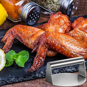 Kit de Accesorios Profesionales de Alta Calidad para Plancha, Prensa Redonda para Hamburguesas de Acero Inoxidable 304 con Base de 16 cm de Diámetro - Product Image 5
