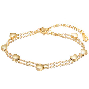 Bracelet en acier inoxydable en forme de cœur, chaîne à maillons de 7 mm, bijoux cadeau pour femmes, bracelets à breloques tendance - Product Image 4