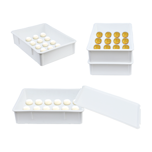 JOIN PP Caja de masa Almacenamiento apilable Bandejas para pizza Cajas de plástico Caja de mano para masa Cajas para alimentos Contenedor de almacenamiento duradero con <span class=keywords><strong>Dolly</strong></span> - Product Image 1