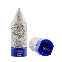 Forets coniques diamantés brasés sous vide de 20/25/35/50 mm avec filetage M14 ou 5/8''-11 pour chanfreinage et fraisage de carreaux, marbre et granit