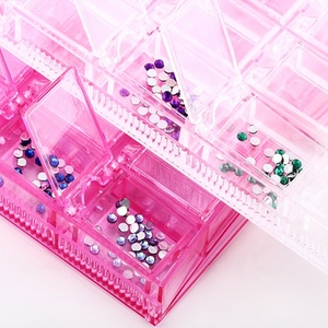 20 Grilles Multipurpose Amovible Rose Blanc Boîte de <span class=keywords><strong>Rangement</strong></span> en Plastique <span class=keywords><strong>Nail</strong></span> <span class=keywords><strong>Art</strong></span> Design Décoration Jewel Case - Product Image 2