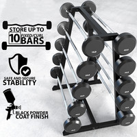 Ensemble de barres de curl fixes, support de barre de musculation pour usage commercial en salle de sport, support de barre EZ intégré avec revêtement en caoutchouc