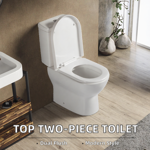 Conjunto de Inodoro de Cerámica de Dos Piezas Más Vendido en África con Lavabo y Pedestal, Drenaje P-Trap/S-Trap, Diseño Moderno - Product Image 2