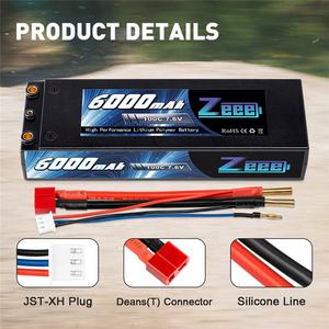 RC 1/8 1/10规模车辆汽车卡车船7.6V 100C 6000mAh 2s高压硬壳RC Lipo电池 - Product Image 3