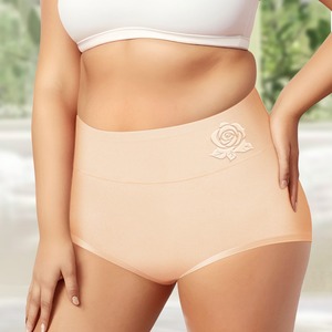 Braguitas Moldeadoras de Cintura Alta para Mujer Tallas Grandes, de Algodón y Spandex, Color Liso con Flores, Reductoras de Abdomen y Levanta Glúteos - Product Image 2