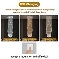 Grande lampe suspendue en cristal de luxe pour hôtels, centres commerciaux, lustre long