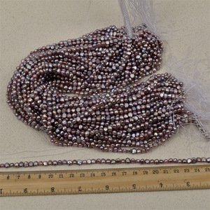 Perles semi-finies en vrac de Wenchi Chine, perles d'eau douce véritables baroques violettes éblouissantes à deux faces, 4-5 mm, en vrac - Product Image 4