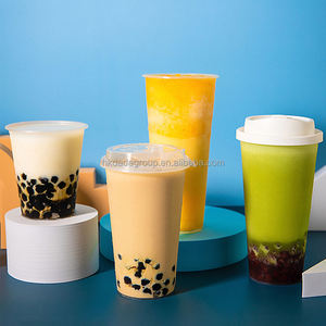 Gobelets à thé au lait Boba en PP de qualité alimentaire réutilisables épais transparents/mat avec logo personnalisé 12oz/16oz/24oz avec couvercle Diamètre 90mm - Product Image 1