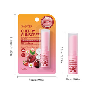 SADOER Bálsamo Labial Hidratante con Protección Solar de Cereza, Reparador y Nutritivo para el Cuidado de los Labios, Anti-Resequedad y Agrietamiento, para Comercio Transfronterizo - Product Image 5