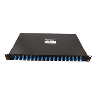 Panel Tambal Serat Optik Dudukan Rak 1U, Serat Optik ODF 24 Port 24 Core OEM SC LC FC / UPC/APC Rakitan