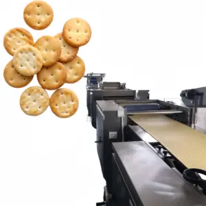 Mesin pembuat biskuit kecil otomatis, jalur produksi pembuat kue Mini elektrik makanan ringan