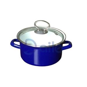 Poignée émaillée avec logo personnalisé Casseroles antiadhésives <span class=keywords><strong>en</strong></span> métal émaillé <span class=keywords><strong>en</strong></span> <span class=keywords><strong>fonte</strong></span> avec <span class=keywords><strong>couvercle</strong></span> <span class=keywords><strong>en</strong></span> verre - Product Image 1