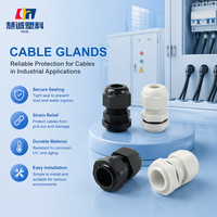 Kabel Gland PVC Tahan Air Tegangan Rendah Nylon IP68 PG7-PG16 Merek HCSL CE RoHS Hitam Suhu Kerja -40C~+80C