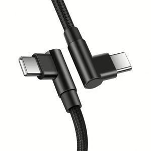High Speed Nylon 60W 3A Type C <b>Cable</b> Fast Charging 90 Degree Angle Charging <b>Cable</b> USB C to USB C Data <b>Cable</b> For Phone 15 16 - Product Image 2