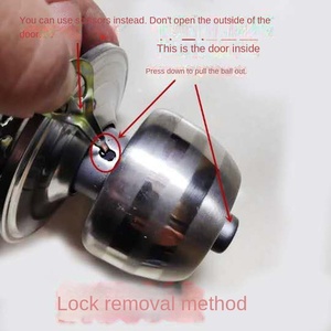 Manija de puerta redonda, cerradura de perillas de puerta, cerradura de puerta de pasillo de entrada de acero inoxidable con llave para dormitorio, sala de estar y baño - Product Image 5