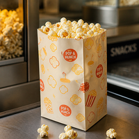 Sacs à Popcorn en Papier à Ouverture Supérieure, Personnalisables avec Logo, Emballage pour Snacks de Cinéma, Commandes en Gros, Fournisseur en Gros
