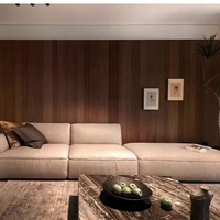 Panneaux de meubles d'intérieur contemporains en MDF grain de bois E0 naturel LAMITEX pour armoire de salon