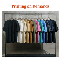 T-shirt surdimensionné en maille tricotée, 285 g/m², personnalisé, délavé à l'acide, sérigraphié sur demande, QUATU MOQ 1PC