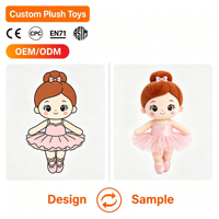 Poupée en peluche en coton Graceful Dancer, jouet doux personnalisé, vente en gros OEM, cadeau promotionnel, fourniture en vrac, cadeau de fête pour enfants, CE