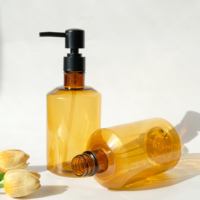 Bouteille en plastique jaune de 16 oz (500 ml) avec pompe à savon liquide, nouveau design