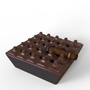 OEM artesanía al por mayor Logotipo de forma personalizada al aire libre a prueba de viento <span class=keywords><strong>terraza</strong></span> rejilla 16 agujeros gran cuadrado de cerámica Cenicero con tapa - Product Image 3