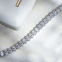 MSB-597 Messi Gems Bracelet tennis en or véritable 14 carats pour femmes, bijoux avec diamants cultivés en laboratoire
