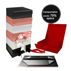 Personalised With Logo Black Magnetic Pink Shipping Wedding Packaging Gift Paper Boxes For Gift Sets