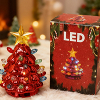 Décoration de table de Noël lumineuse à LED, ornement de Noël pour la maison, le bureau, les fêtes, affichage festif