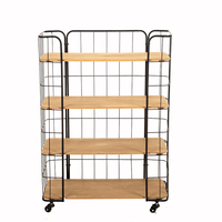 Organisateur de chariot de rangement, dispositif moderne, à 4 niveaux, barre utilitaire roulante, chariot de rangement, avec poignée et roues détachables