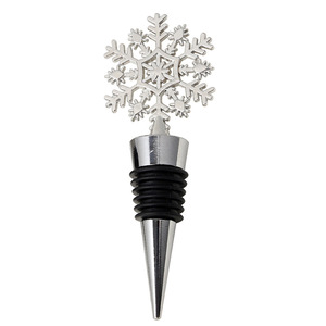 Christmas Snowflake <b>Wine</b> Stopper Zinc Alloy Golden Silver Holiday Party Bottle Seal - Product Image 5