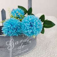 Chrysanthème Artificiel en Soie en Gros, 5 ou 9 Têtes, pour Décoration Maison et Mariage