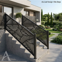 Rampe de balcon en aluminium découpée au laser CNC, thermolaquée, antirouille, clôture personnalisée pour villa, terrasse, escalier