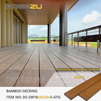 Planche de terrasse en bambou Cumaru tissée à brins modifiés thermiquement terrasse extérieure en bambou résistante aux fissures de café