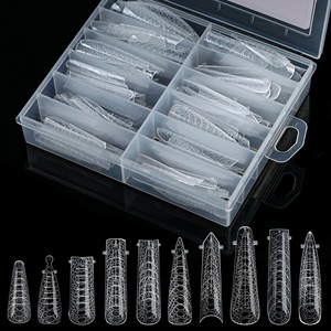 120 moules pour extensions d'ongles en serpentine française, 10-en-1, en plastique, pour gel UV, noirs, durables, guides de construction pour le nail art - Product Image 6