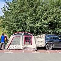 Tente de hayon pour SUV de 9m² pour le camping en plein air, grande tente d'extension arrière de voiture à 2 chambres et 1 salon, abri imperméable en tissu Oxford pour camionnette