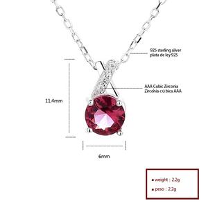 <span class=keywords><strong>Vin</strong></span> rouge diamant personnalisable à la mode fabriqué 925 colliers en argent Sterling pendentifs pour femmes - Product Image 6
