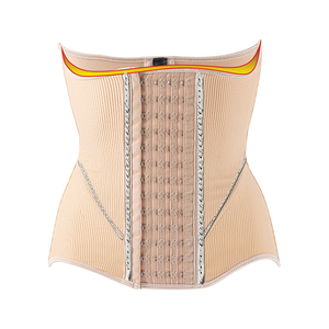 Corset de maintien de la taille pour femmes, style rayé, décolleté en U, 10 baleines en acier, contrôle du ventre, avec crochets réglables - Product Image 5