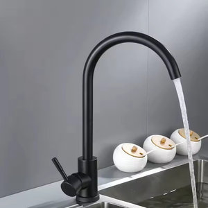 Robinet <span class=keywords><strong>de</strong></span> cuisine thermostatique à poignée unique en acier inoxydable 304, avec cartouche céramique, <span class=keywords><strong>bec</strong></span> pivotant à 360°, finition brossée, montage sur plan. - Product Image 3