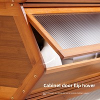 Glacière en bois 42L avec serrure et poignée, design moderne, rangement multifonctionnel