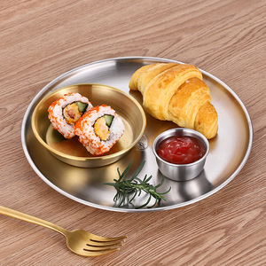 Plateau à sauce <span class=keywords><strong>délicieux</strong></span> en acier inoxydable japonais et coréen SS304, accessoires de cuisine, assiettes à assaisonnement pour barbecue, assiettes à apéritif, gobelet à assaisonnement, <span class=keywords><strong>plat</strong></span> à sauce rond - Product Image 2