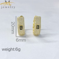 JML Nouveaux accessoires de mode, boucles d'oreilles Monaco, vente en gros, laiton de haute qualité, plaqué or 14 carats, boucles d'oreilles chaîne cubaine pour femmes
