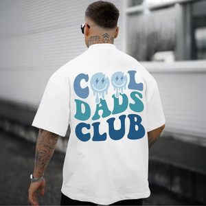 เสื้อยืด FOXA Cool Dads Club สำหรับผู้ชาย ทรงโอเวอร์ไซส์ แขนสั้น ผ้าฝ้าย พิมพ์ลายกราฟิก ระบายอากาศได้ดี เสื้อยืดวันพ่อ - Product Image 6