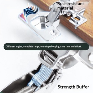 مفصلة باب خزانة على شكل زاوية من الفولاذ المقاوم للصدأ لغرفة المعيشة التقليدية، بزاوية 30/45 درجة، هيدروليكية ذاتية التفريغ بدون تخميد - Product Image 2