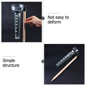 साधारण पीएस प्लास्टिक वर्षा गेज आउटडोर प्रतिस्थापन ट्यूब के साथ बगीचे यार्ड की आपूर्ति के लिए लकड़ी की छड़ें - Product Image 3